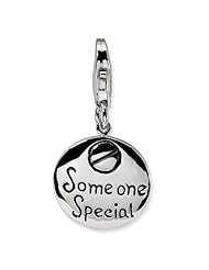 Sterling Silver Someone Special Inscribed Round w/Lobster Claw Clasp Clasp Charm
