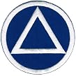 Circle Triangle Sobriety Patch Embroidiered Iron-On Sober Emblem Blue White