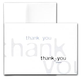 Thank You Cards - Modern Art Referral Appreciation, Box of 10 cards and envelopes