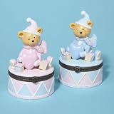 Club Pack of 12 Ceramic Baby Teddy Bear Girl and Boy Hinged Boxes 4