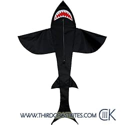 7-ft. Black Nylon Shark Kite