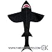 7-ft. Black Nylon Shark Kite
