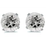 Sterling Silver 5mm Round White Topaz Stud Earrings