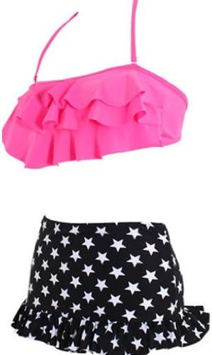 TM New High Waisted Push Up Bandeau Bikini Sexy Swimsuits Swimwear Short skirt M