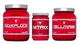 Mass Stack-BSN Maximum Strength Core Series, No-Xplode Fruit Punch, Cellmass Arctic Berry, Nitrix 180 Tablets
