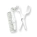 Sterling Silver Comb & Scissor Charm with 20 inch Sterling Silver Chain