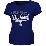 MLB Majestic L.A. Dodgers Womens The Essentials T-Shirt - Royal Blue (Large)