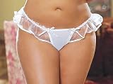 Plus Size Bridal Panty Ruffled Tulle Thong Back Veil Full Figured Great Gift Idea for Bride