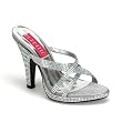 4 Inch Heel Sexy Shoes High Heel Rhinestone Slide Shoes Slip On Criss Cross Pink Red Gold