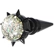 Black Acrylic Spiked Ultra Glitter Fake Taper Ear Plug