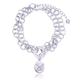 Sterling Silver Taurus Zodiac Sign Charm Bracelet, 7.25"