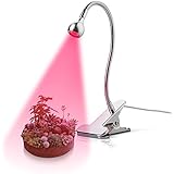 LED Grow Light, Full Spectrum 5W LED Clip Desk Lamp Flexible Neck 360 Degree For Hydroponic Indoor Garden Greenhouse Clamp Spot Light with Clip and Switch