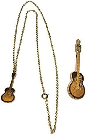 Retro Gibson J200 Guitar Necklace and Pendant Gift Set Newly Discovered Vintage Stock