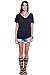 A+D® Womens Casual V-neck Burnout Knit Top with Raglan Sleeves