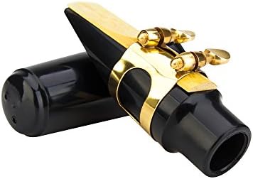 Glory Soprano Saxophone Mouthpiece Kit with Ligature,one reed and Plastic Cap-Gold