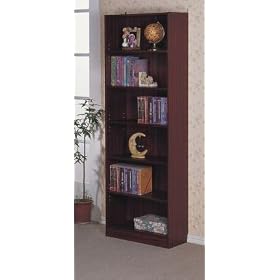 Cherry Finish 6 Shelf Bookcase by The Furniture Source