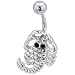 Black And Clear Crystal Scorpion Dangle Belly Ring