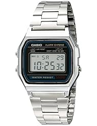 Watch: Casio Mens A158W-1 Stainless Steel Digital Watch - Casio