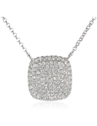KC Designs "Trinkets" 14K White Gold Diamond Pave Cushion Shape Pendant Necklace, 18"