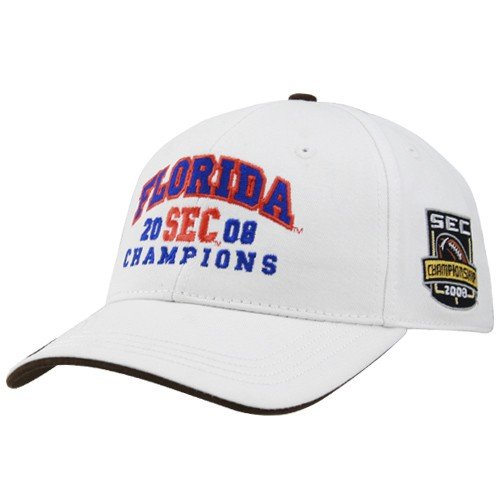 Buy The Game Florida Gators White 2008 SEC Conference Football Champions Locker Room Adjustable Hat by The Game