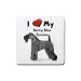 I Love My Kerry Blue Terrier Rubber Square Coaster (4 pack)