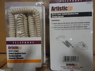 Artistic 25ft Coiled Telephone Cord Spirale Almond / Amande