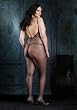 Plus Size Fishnet Body Stocking W/V Back