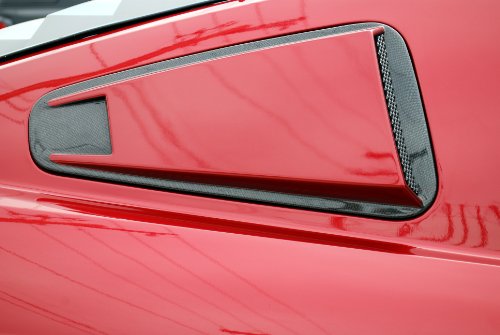 2010 2011 2012 10 11 12 Ford Mustang Painted Quarter Window Scoops Super Snake Style w/ Carbon Fiber Edge High Performance White Paint Code HP