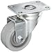 Albion 02 Series 3" Diameter X-tra Soft Rubber Flat Tread Wheel Light Duty Institutional Swivel Caster, Annular Ball Bearing, 3-5/8" Length X 2-1/2" Width Plate, 200lbs Capacity (Pack of 4)