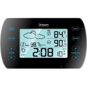 Oregon Scientific BARM699 Touch-Controlled AM FM Radio Alarm Clock with Weather by 