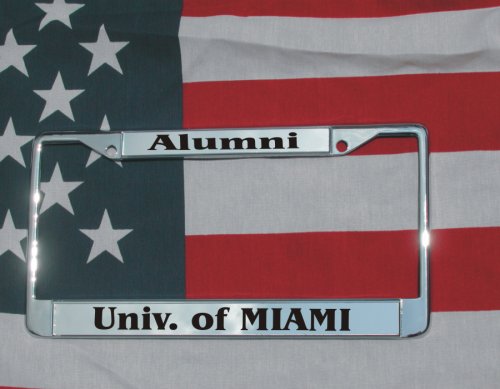 University of Miami Chrome Laser Engraved License Plate Frame