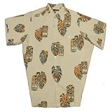 Tori Richard Big & Tall Masquerade Hawaiian Shirt - OFF WHITE