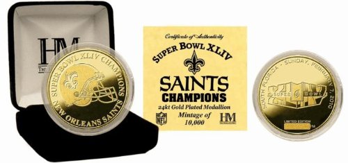 Highland Mint Super Bowl Xliv Champions 24Kt Gold Coin