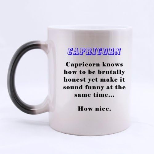 Ceramic Morphing Mug - Fashion Constellation Series " CAPRICORN " "Capricorn knows how to be brutally honest yet make it sound funny at the same time¡­How nice. " Heat Color Changing Mug Magic Coffee/Tea Mug (11 Oz) Best Gifts For Christmas,New Years,Birthday,Festival And Yourself