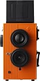 Blackbird Fly 35mm TLR Twin Lens Reflex Camera - Black with Orange Face [Camera]