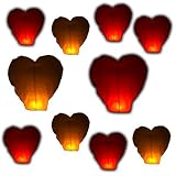 Glo-Lantern Valentine Heart Shaped 10-Pack Sky Lanterns