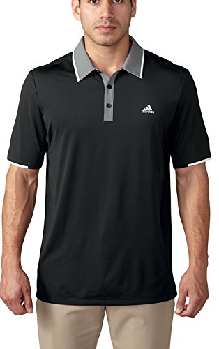 adidas Golf Men's Climacool Branded Performance Polo Shirt, Black/Vista Grey, X-Large