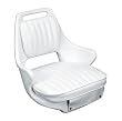 Moeller Heavy Duty Offshore Boat Helm Seat, Cushion, and Mounting Plate Set (23.5" x 21" x 18.5", White)