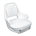 Moeller Heavy Duty Offshore Boat Helm Seat, Cushion, and Mounting Plate Set (23.5" x 21" x 18.5", White)