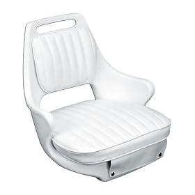 Moeller Heavy Duty Offshore Boat Helm Seat, Cushion, and Mounting Plate Set (23.5 x 21 x 18.5, White) by 