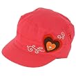 Kids 3-7 years Hearts Cotton Summer Cadet Hat Cap Hot Pink