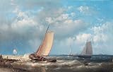 IMAGE OF Hand Made Oil Reproduction - Abraham Hulk Snr - 24 x 16 inches - Full Sails