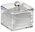 Danielle Square Acrylic Cotton Ball Holder, Single Tier