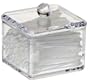 Danielle Square Acrylic Cotton Ball Holder, Single Tier