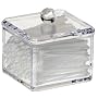 Danielle Square Acrylic Cotton Ball Holder, Single Tier