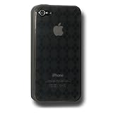 Amzer Luxe Argyle High Gloss TPU Soft Gel Skin Case for iPhone 4 (Smoke Gre ....