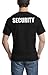 Adult SECURITY Event Safety Cotton Two Side Print Black Unisex T Shirt