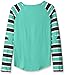 Derek Heart Girls' Big L/SLV Hi-lo Raglan Shirt