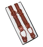 Leather 1 Inch V Braid Suspenders by Rolfs