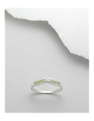 Peridot Ring In 92.5 Sterling Silver